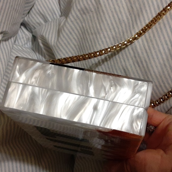 NWOT Artist Elizabeth Sutton Lucite Acrylic Collection Clutch" Lit"/ 7" W - Picture 5 of 10